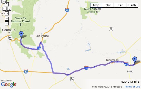 Route 66 Map - Bard, NM to Pecos, NM